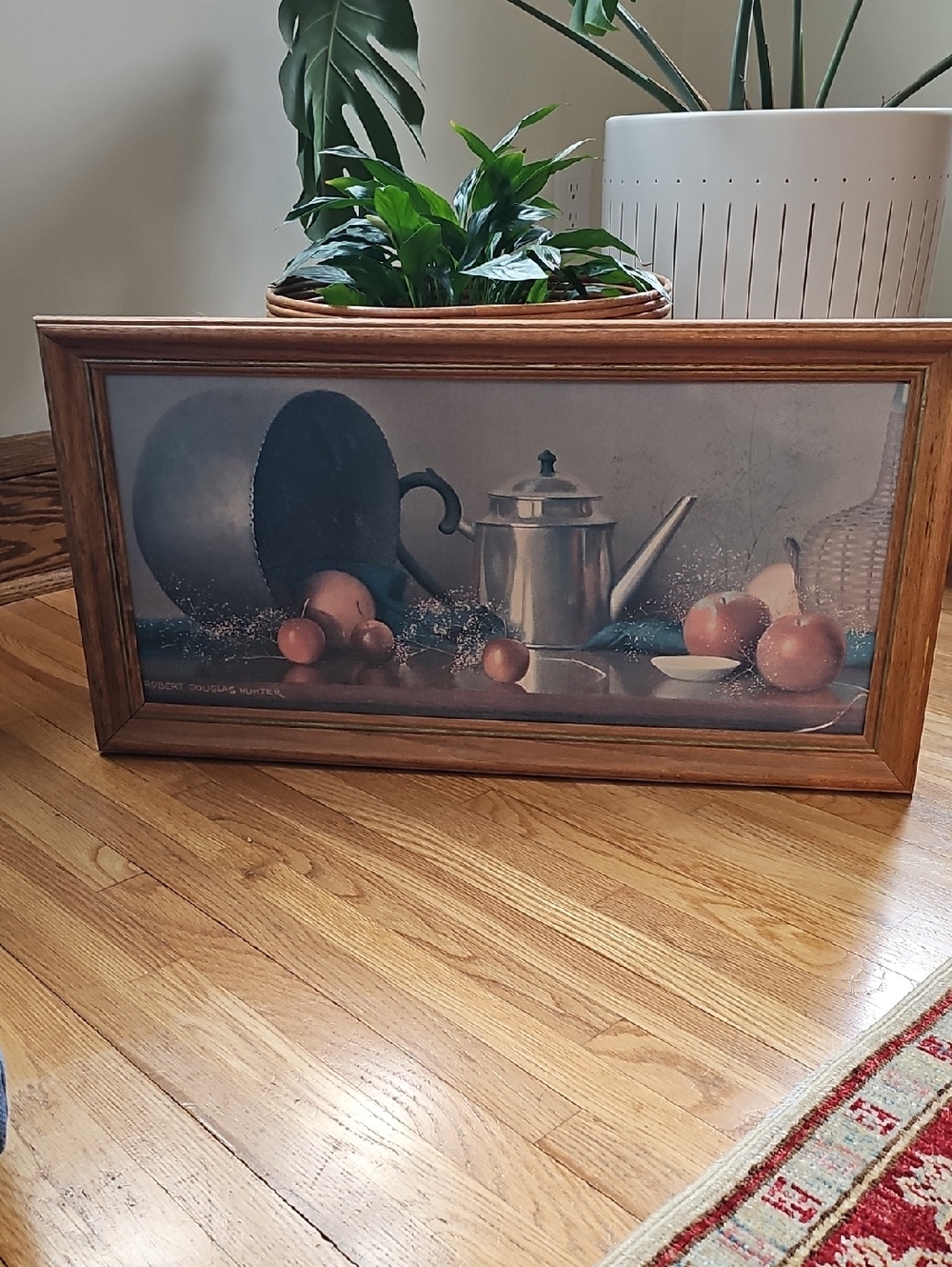 Vtg Robert Douglas Hunter Framed Still Life Kitchen Print in Wood Frame -